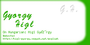 gyorgy higl business card